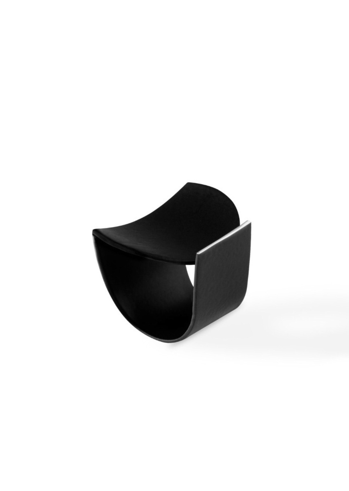 Anel Contraponto Sobreposto Prata e Preto