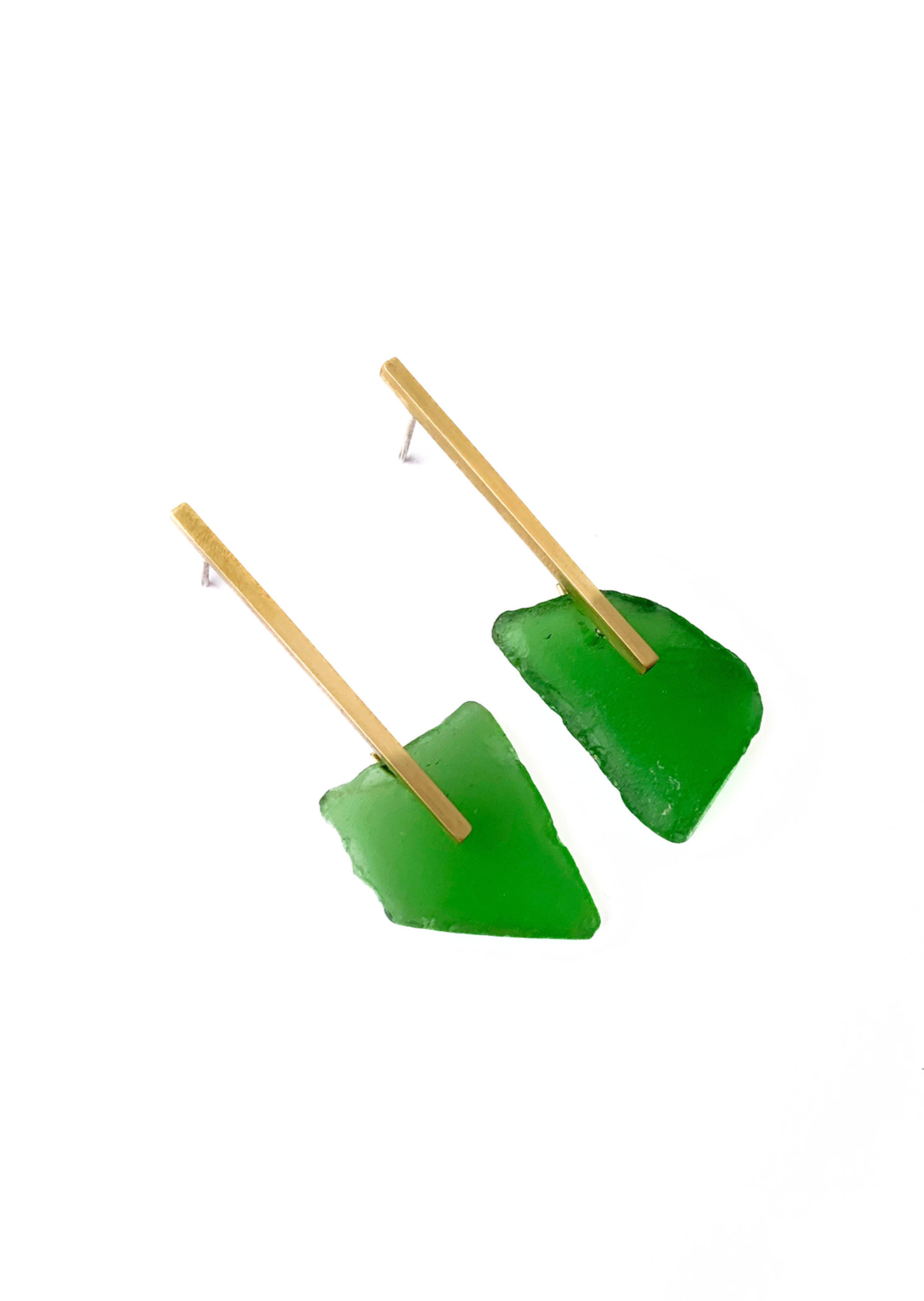 Brinco Haste Vidro Verde