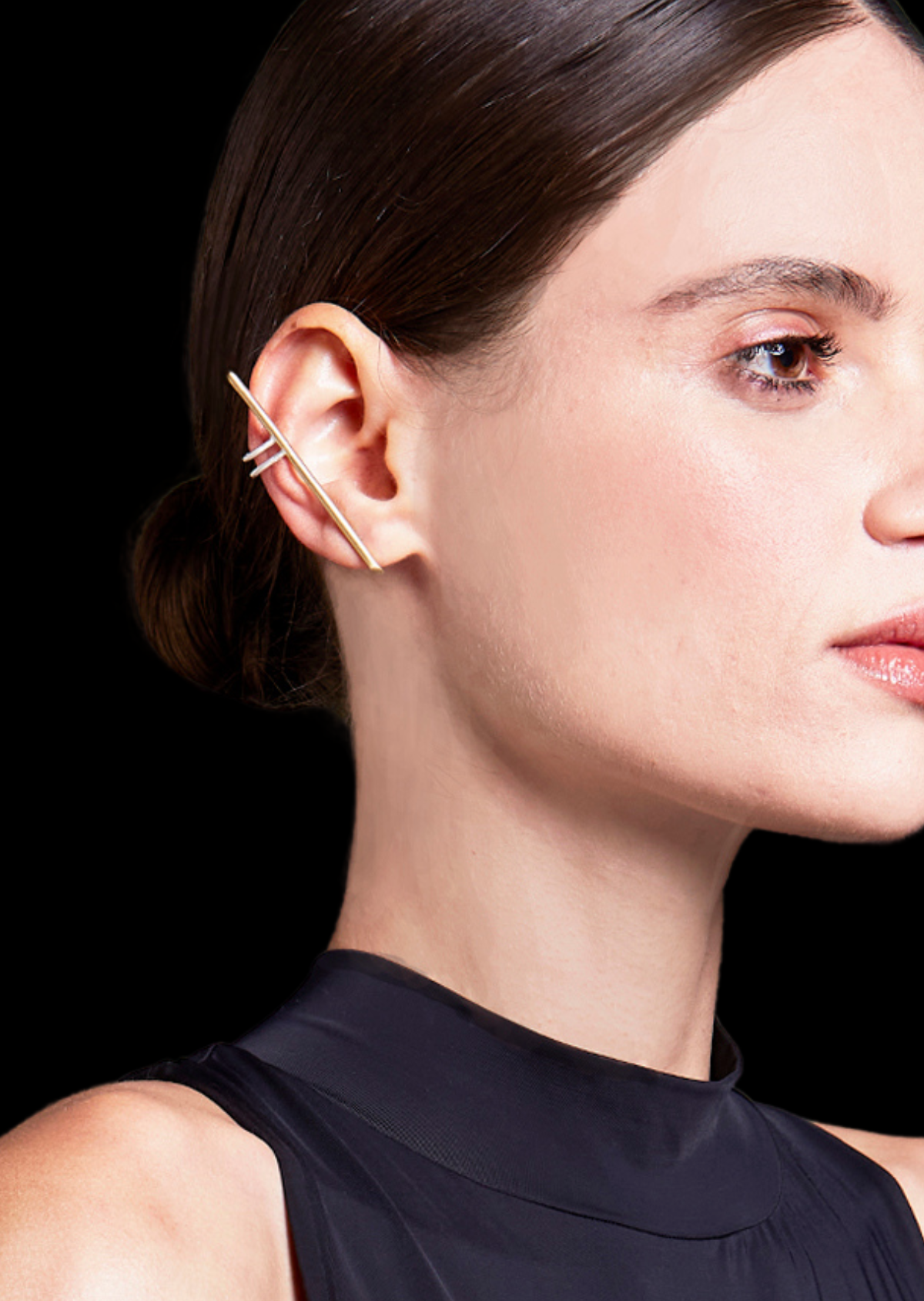 Brinco Sombra e Corte Earcuff Assimétrico