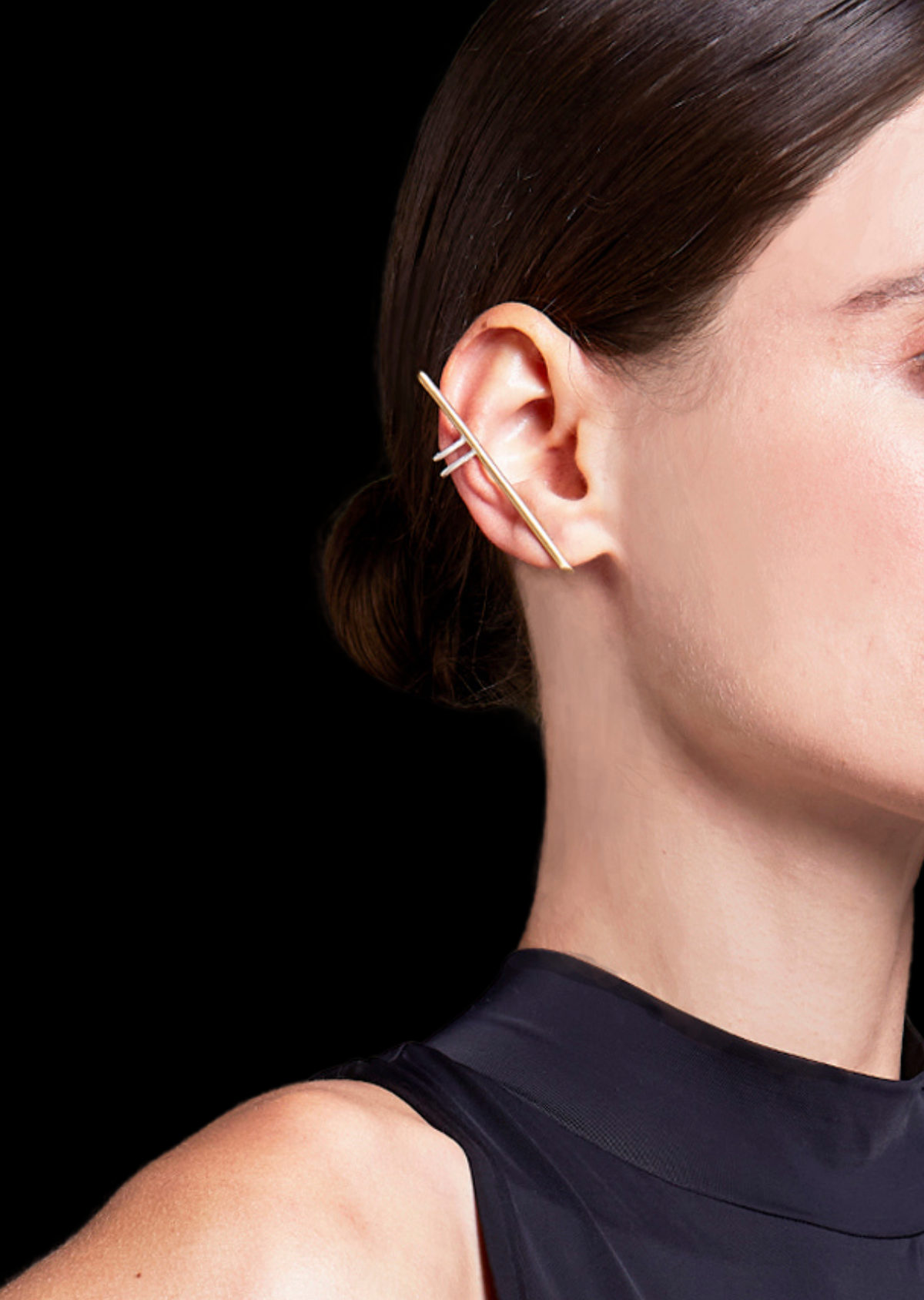 Brinco Sombra e Corte Earcuff Assimétrico