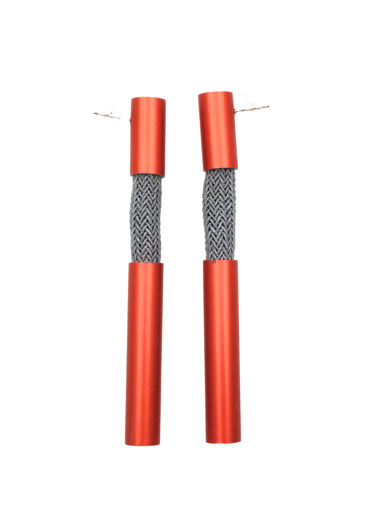 Brinco Tubo longo Vermelho Metálico