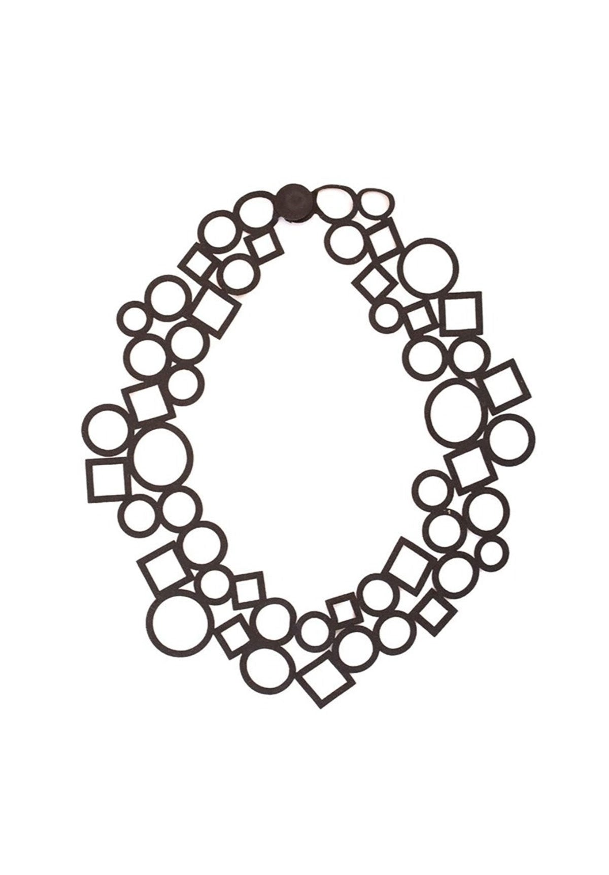 Colar Geométrico dupla-face Prata e Preto