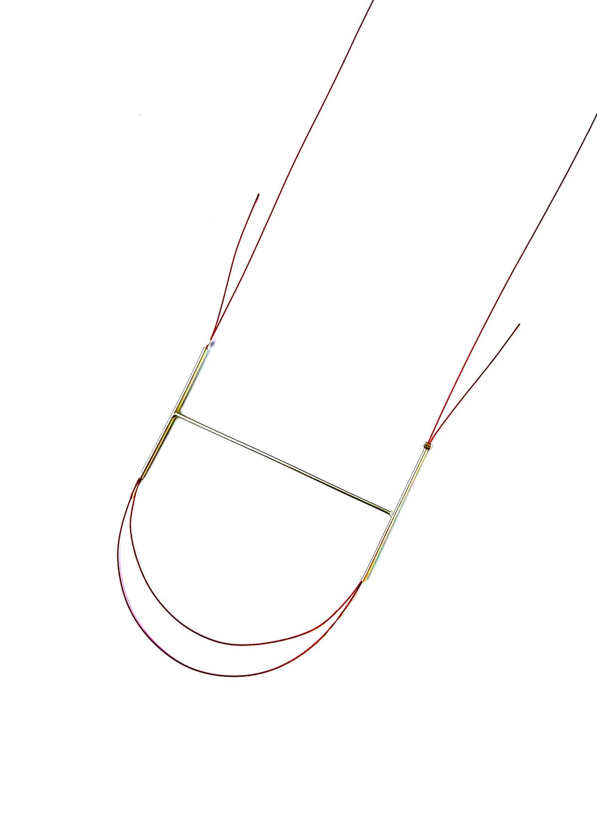 Colar Tubos Circular Vermelho