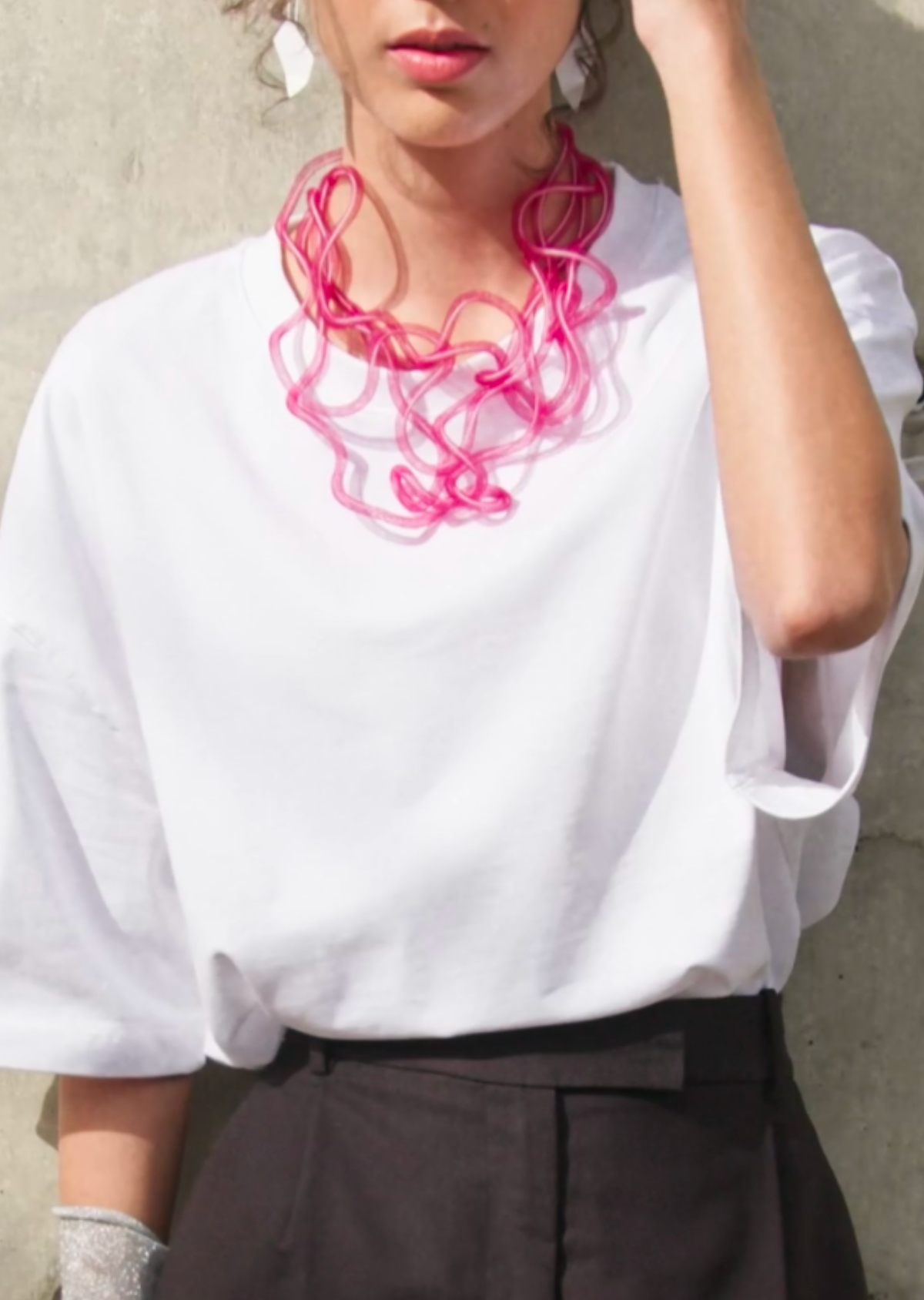 Colar Etéreo Vermelho e Branco