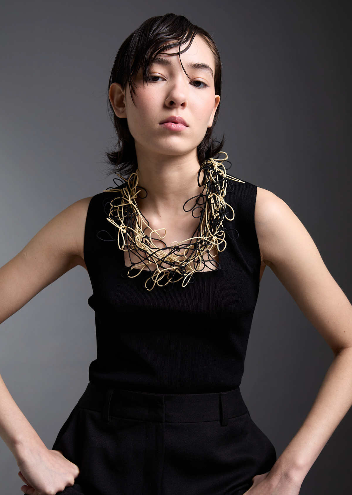 Colar Regalo Preto e Marfim