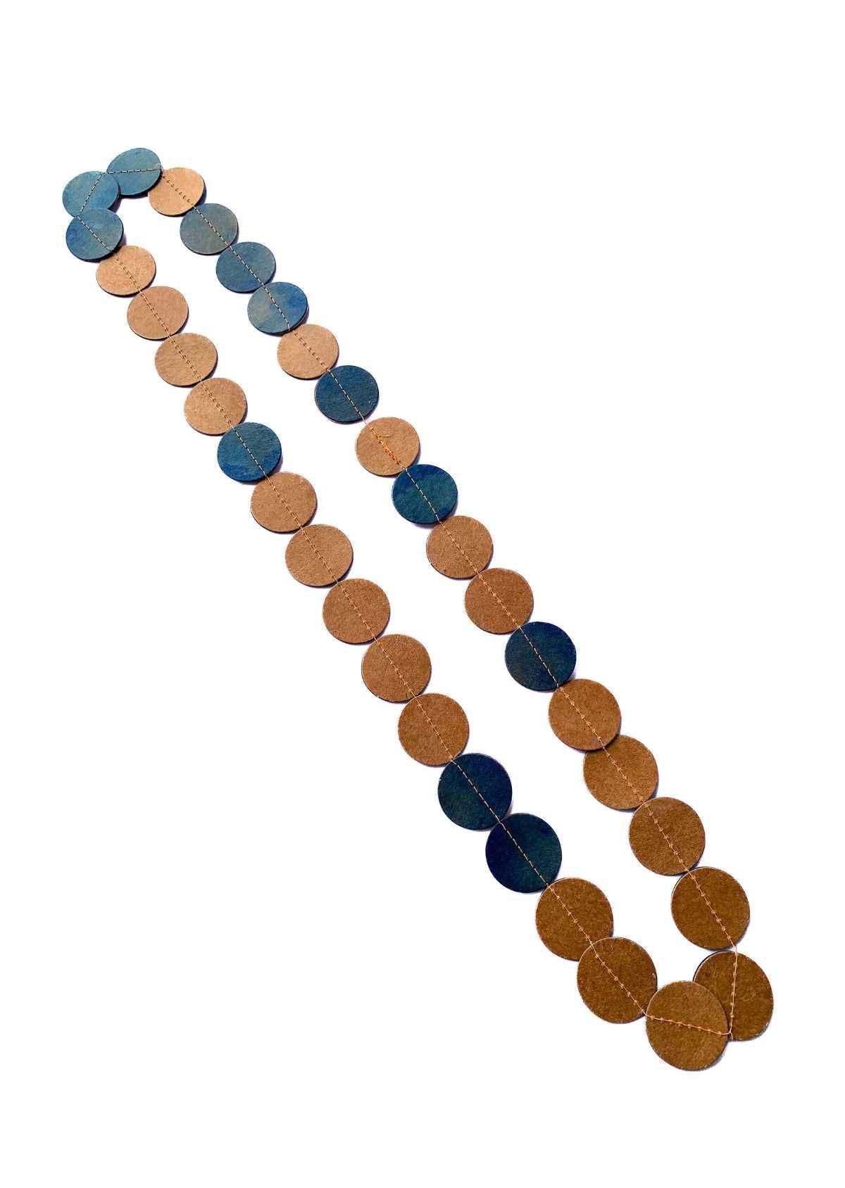 Colar Solares Azul e Castanho longo-curto