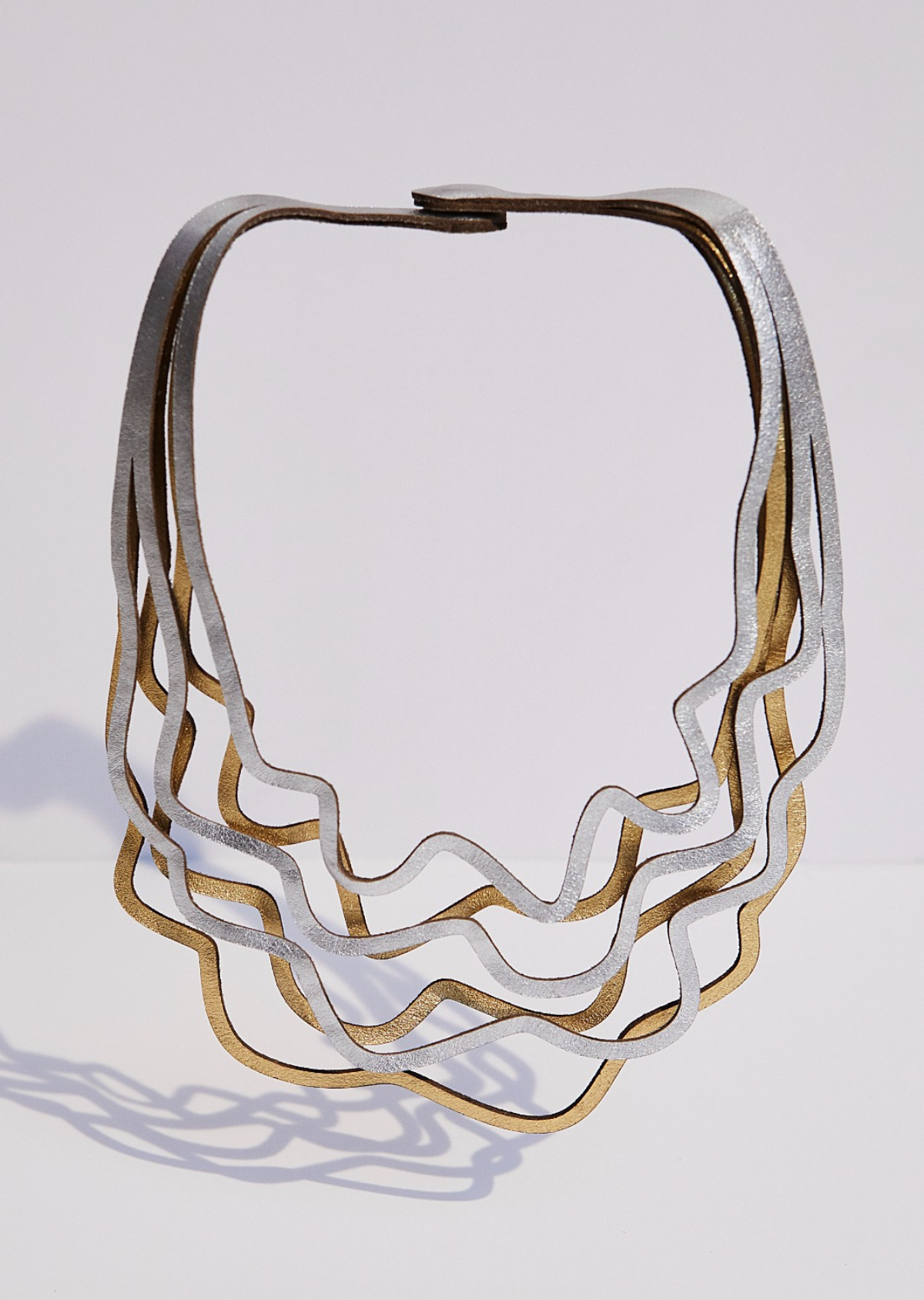 Colar Curvas Duo Ouro&Prata