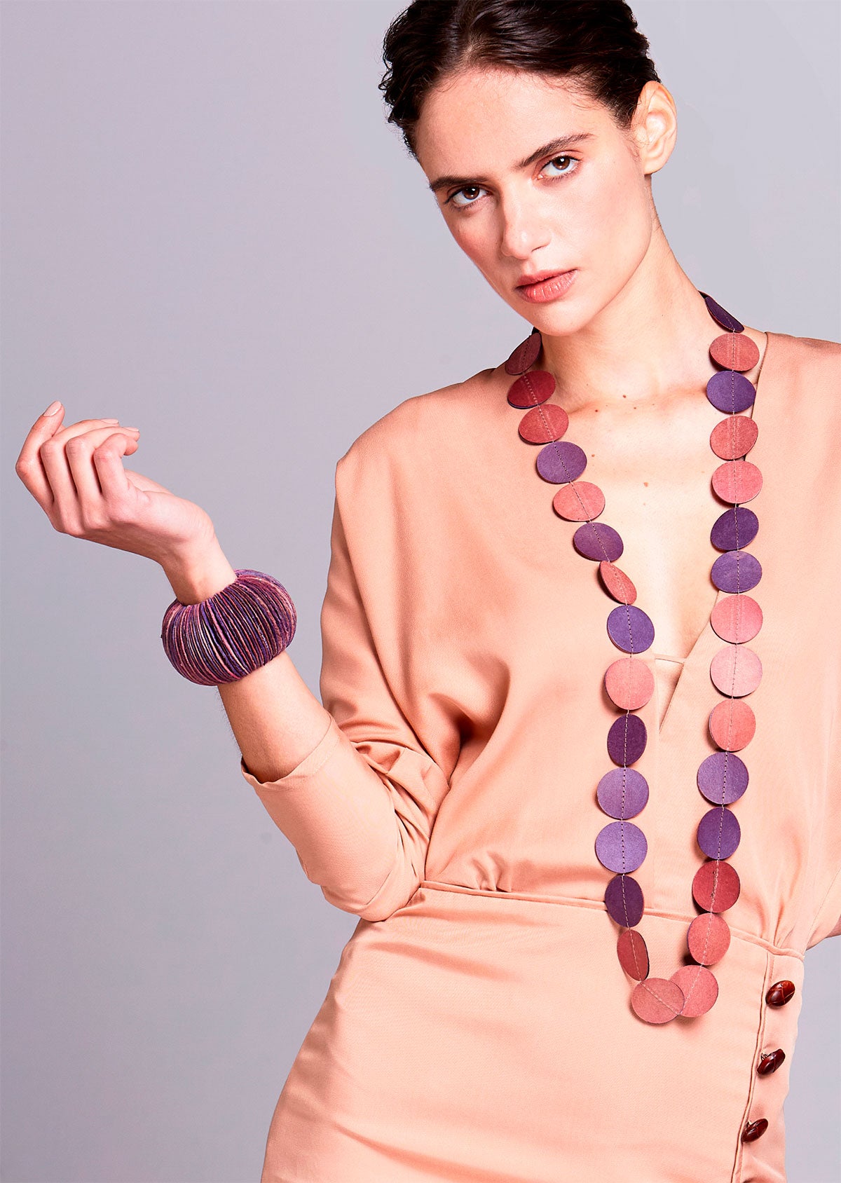 Pulseira Passárgada Rosa antigo e Roxo