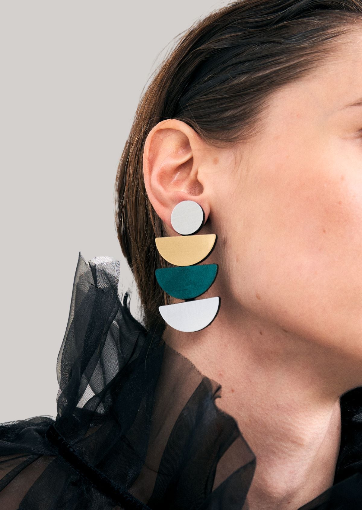 Brinco Sophie Ouro, Prata e Verde