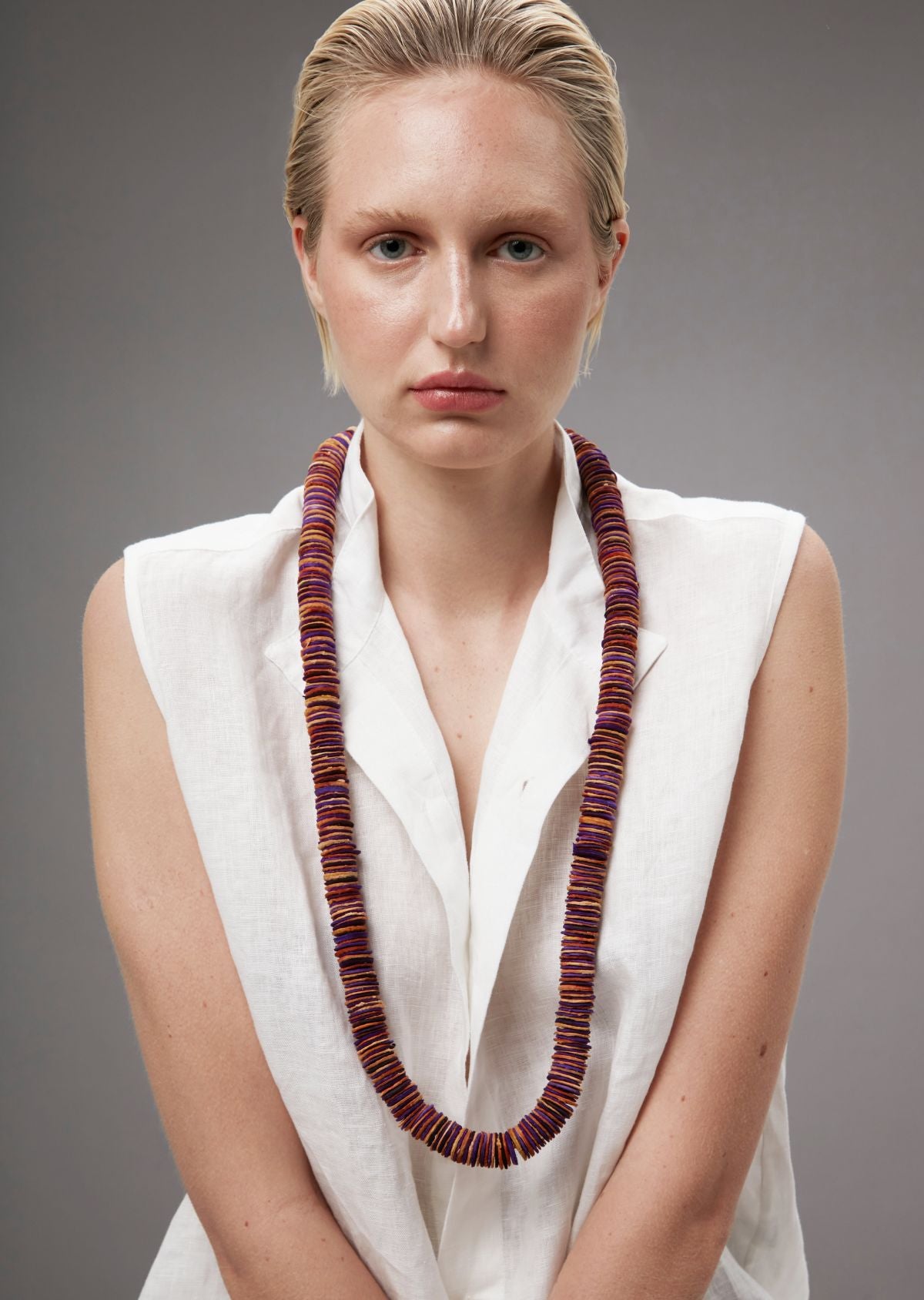 Colar Netuno Roxo, longo-curto