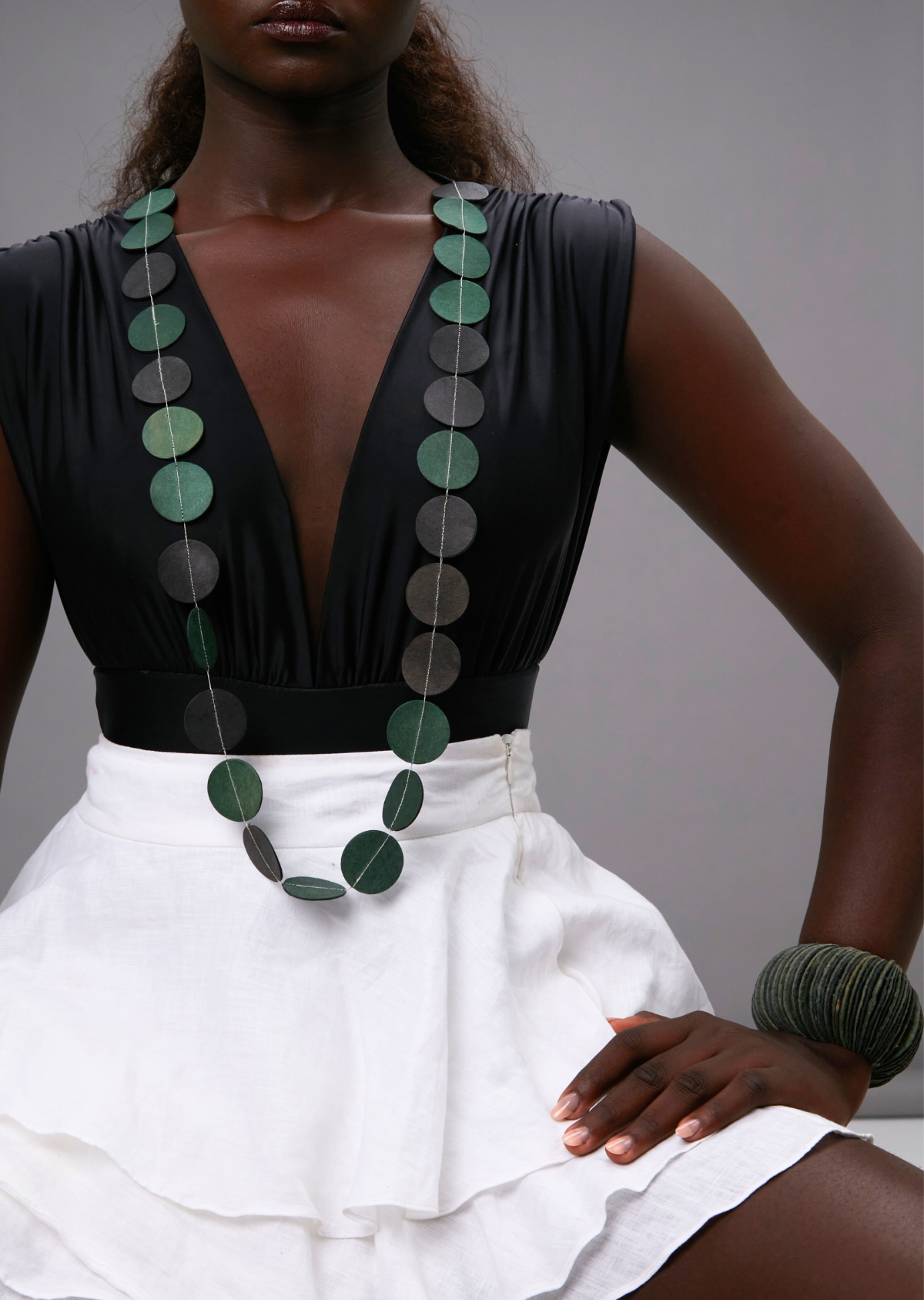 Colar Solares Preto e Verde