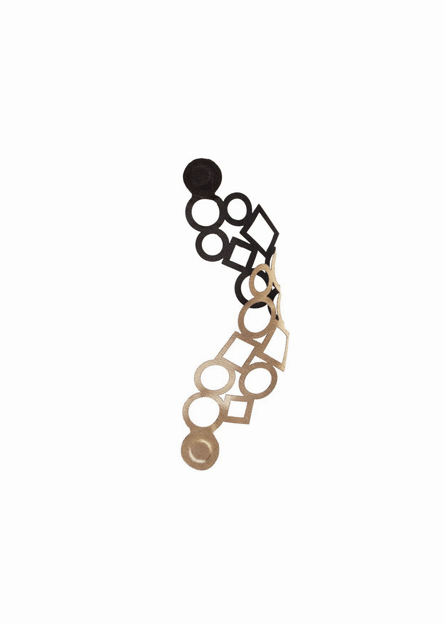 Pulseira Geométrica dupla-face Bronze e Preto