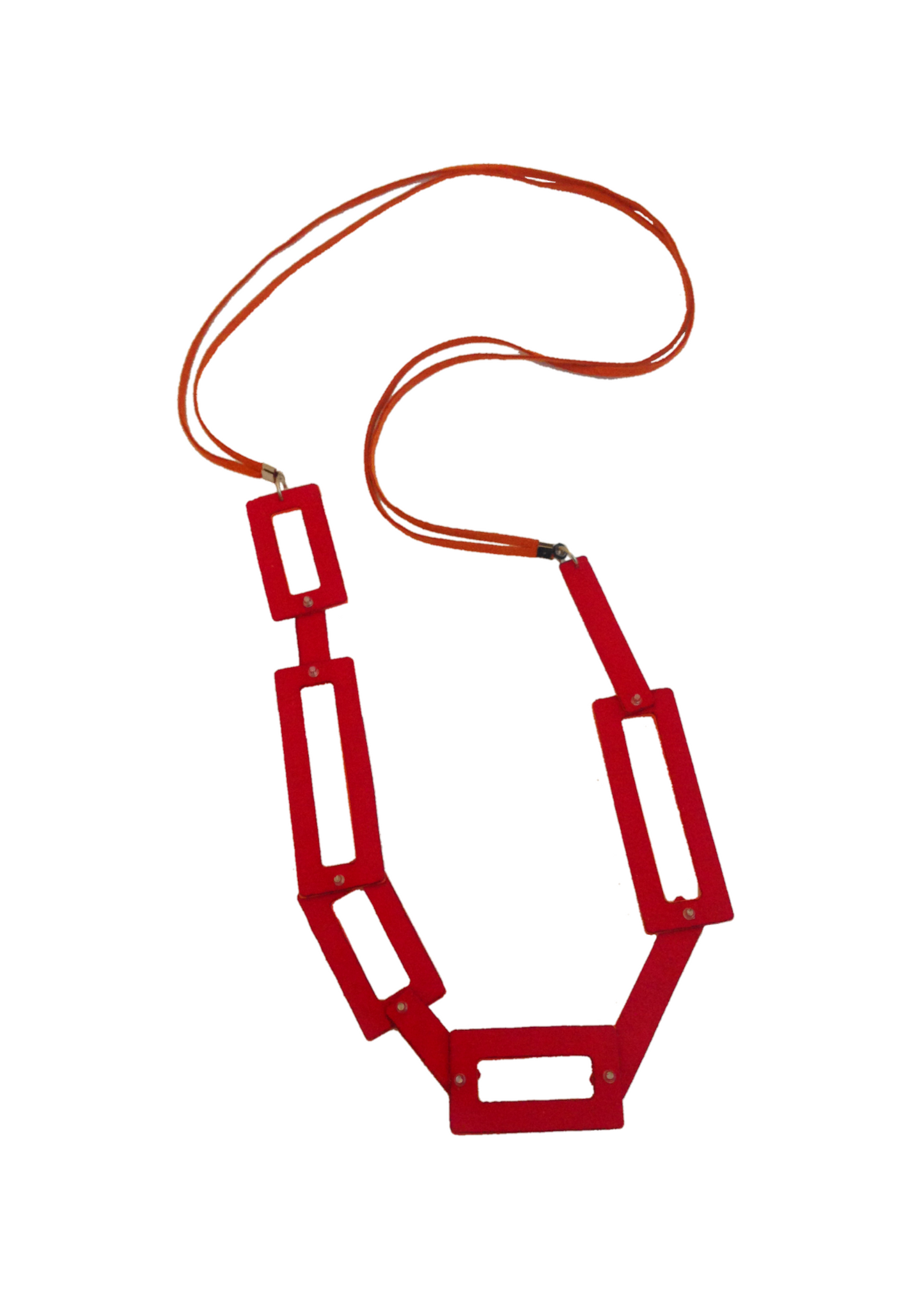 Colar ONEO Dupla-face Laranja e Vermelho