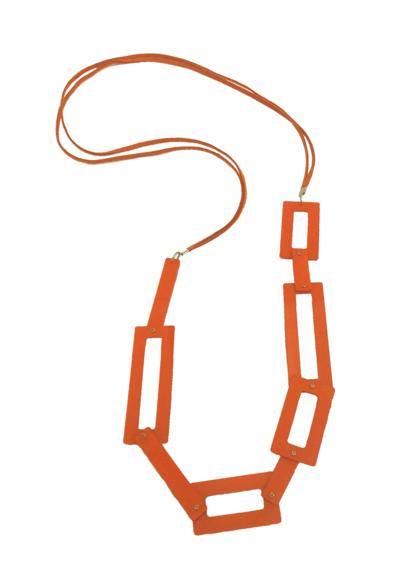 Colar ONEO Dupla-face Laranja e Vermelho