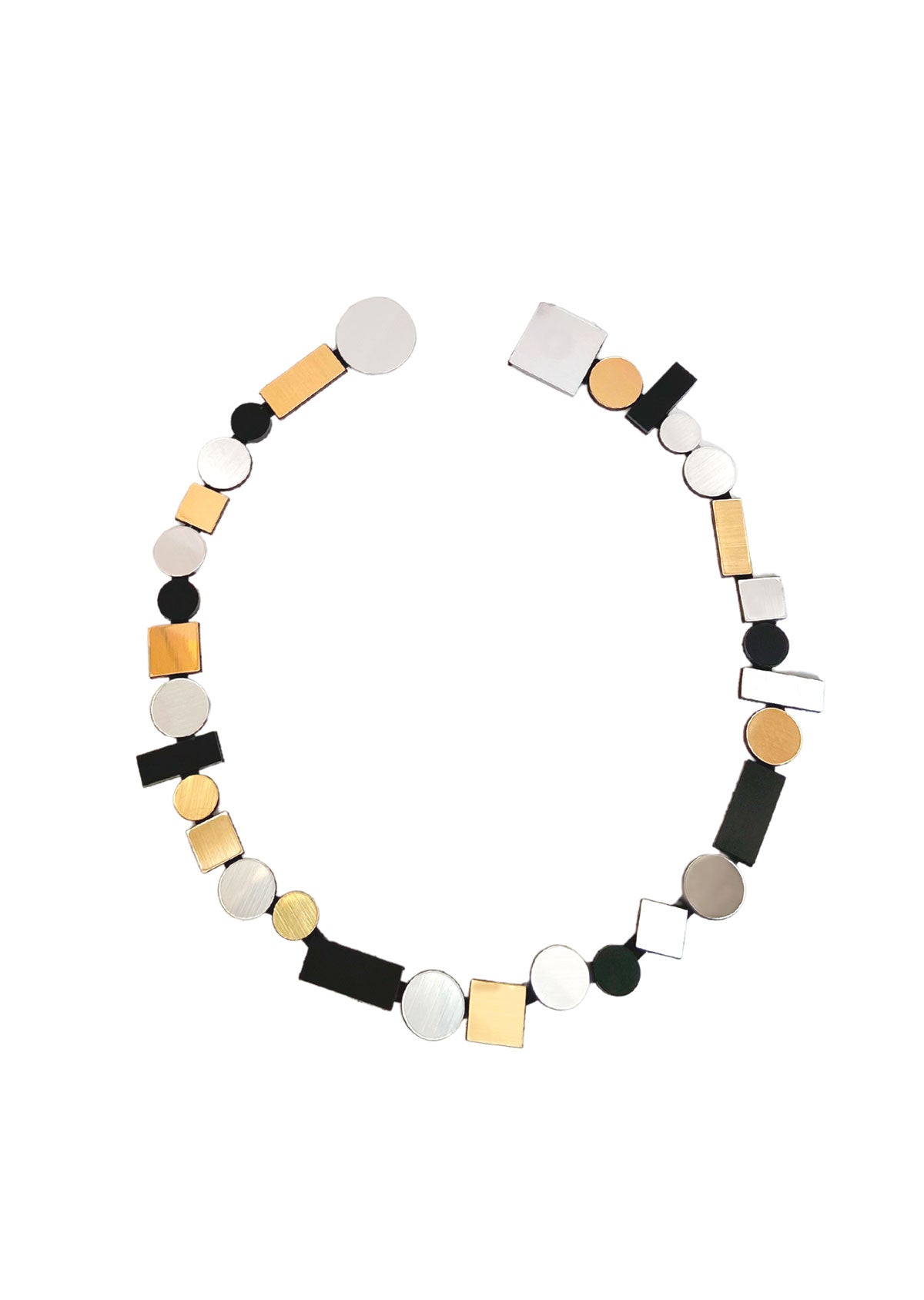 Colar Bauhaus Ouro, Prata & Preto