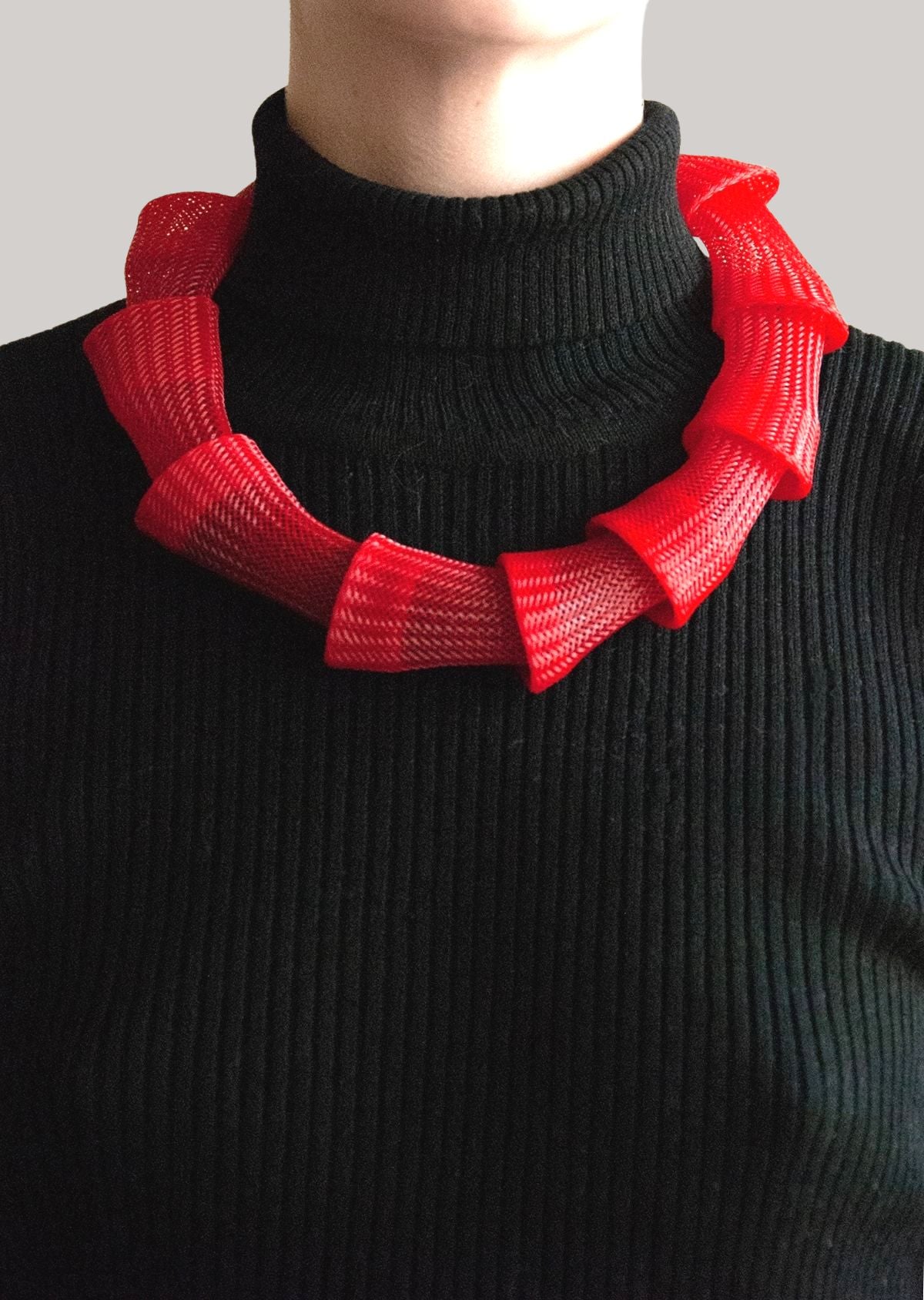Colar Gomos Vermelho com Preto