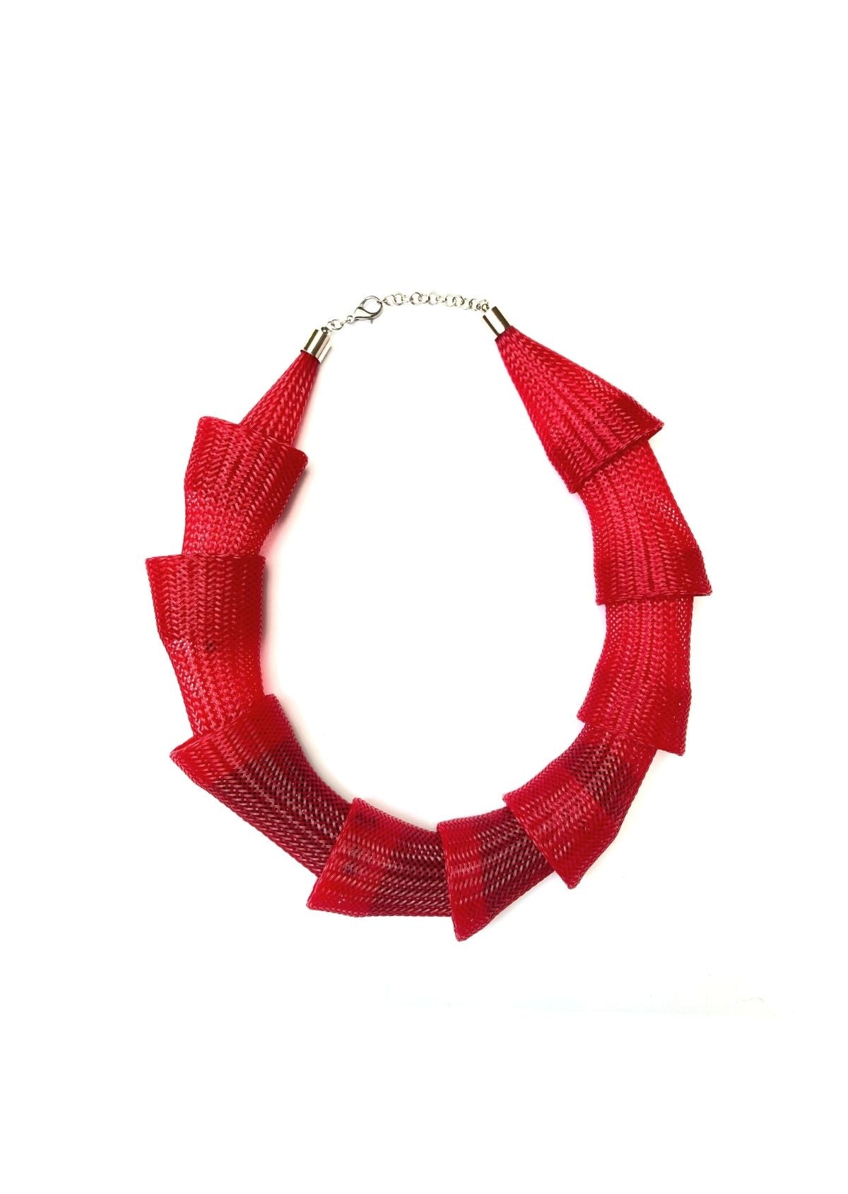 Colar Gomos Vermelho com Preto