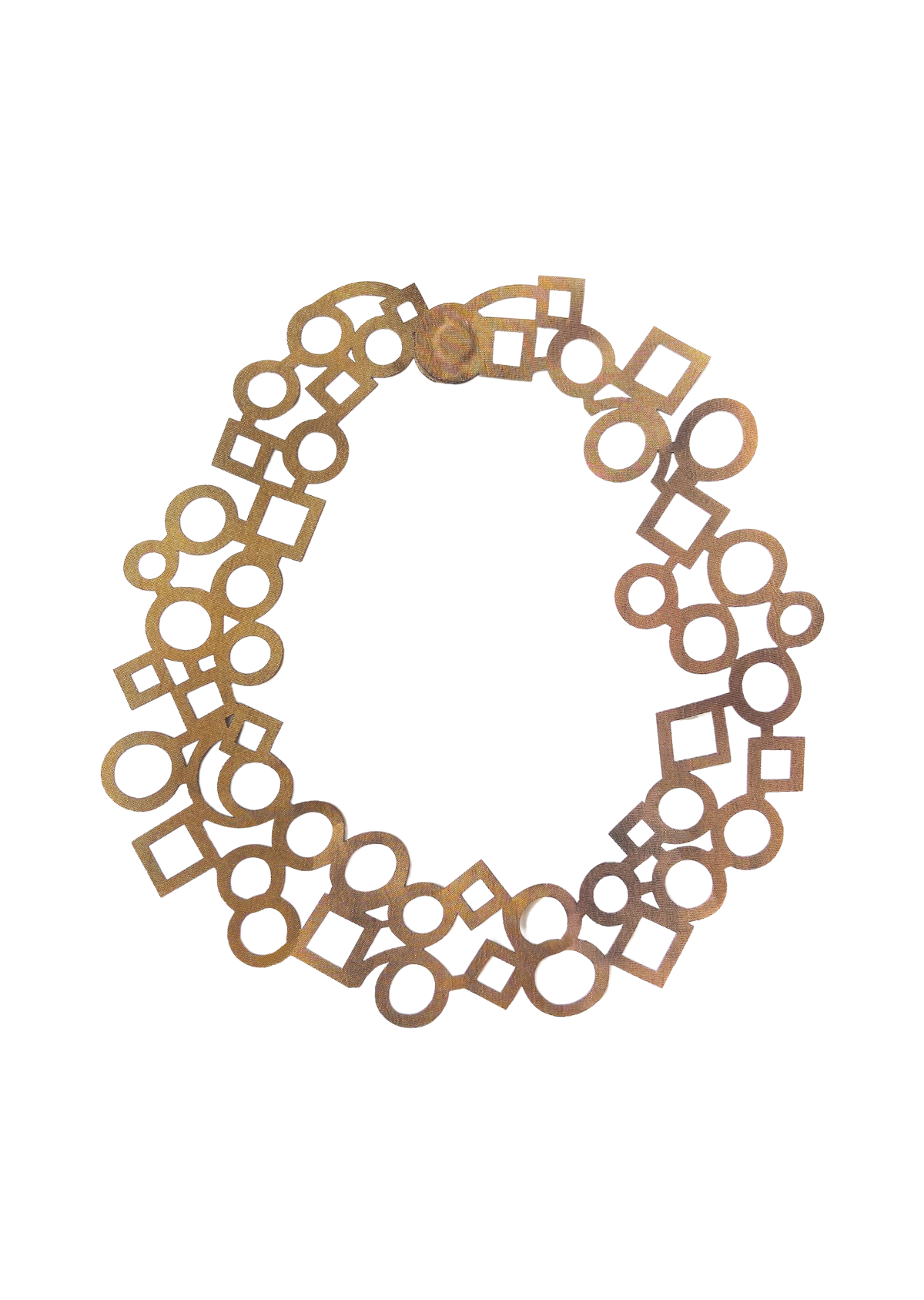Gargantilha Geométrica dupla-face Bronze e Preto