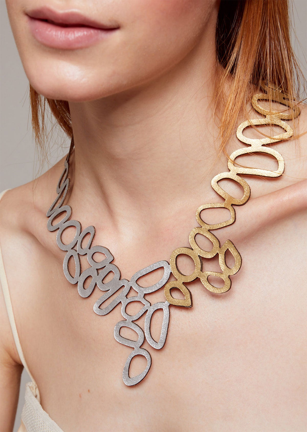 Colar Coral Ouro&Prata