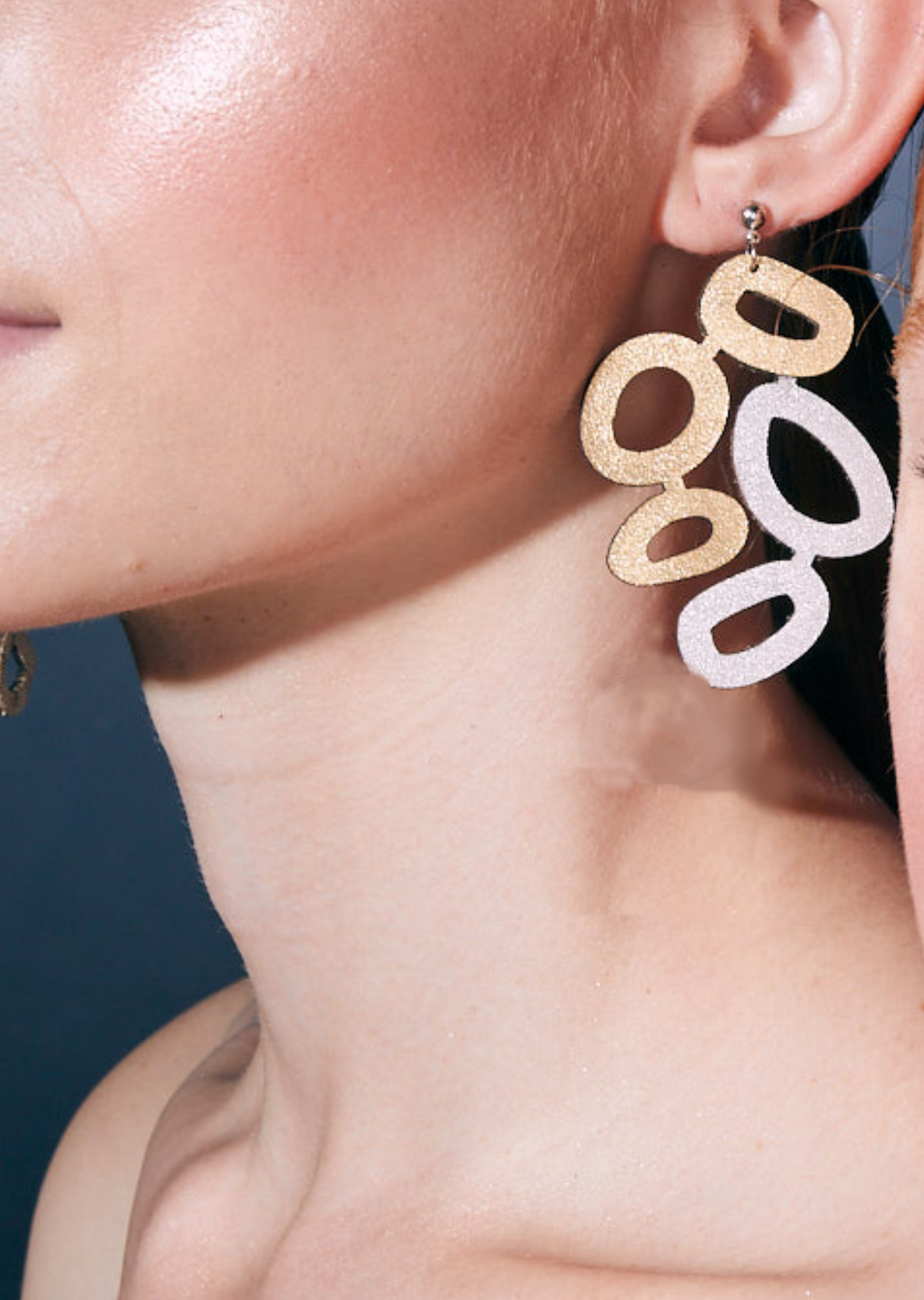 Brinco Coral Ouro&Prata