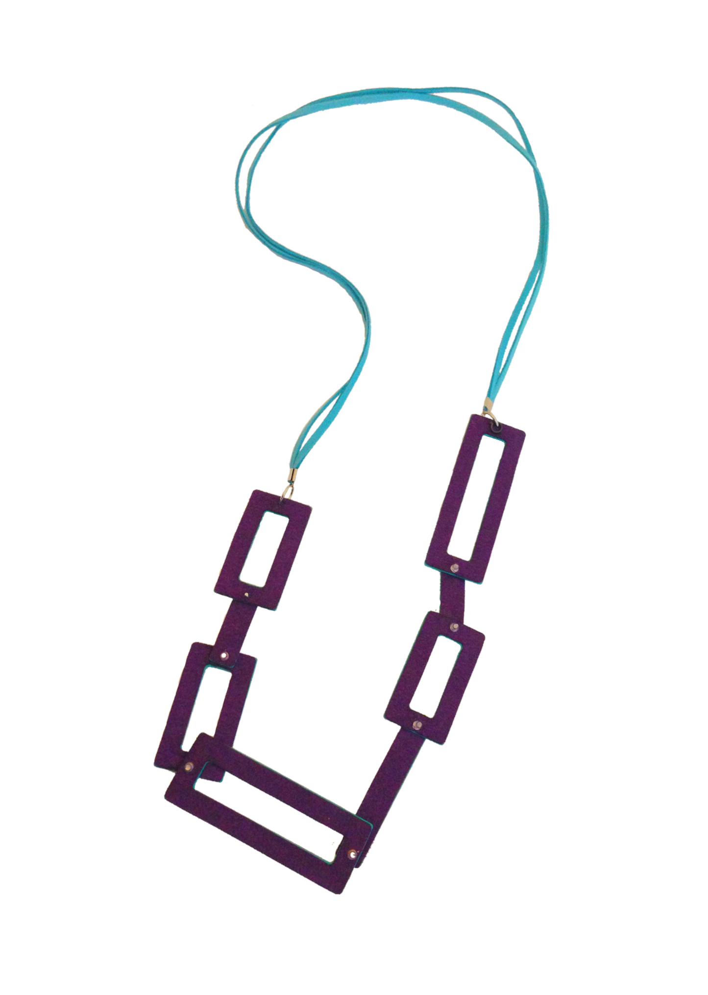 Colar ONEO Dupla-face Turquesa e Roxo