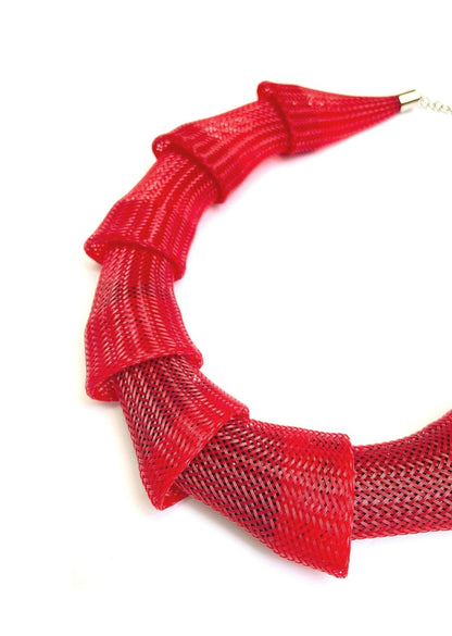 Colar Gomos Vermelho com Preto