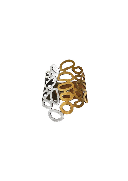 Bracelete Coral Ouro&Prata