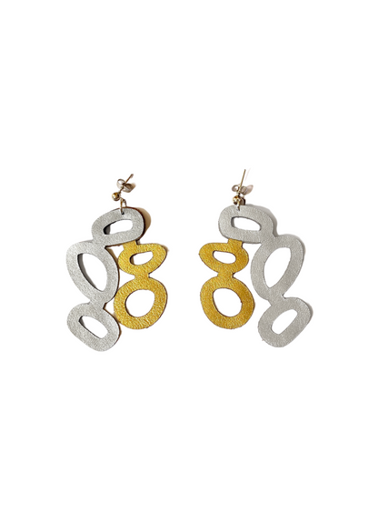 Brinco Coral Ouro&Prata