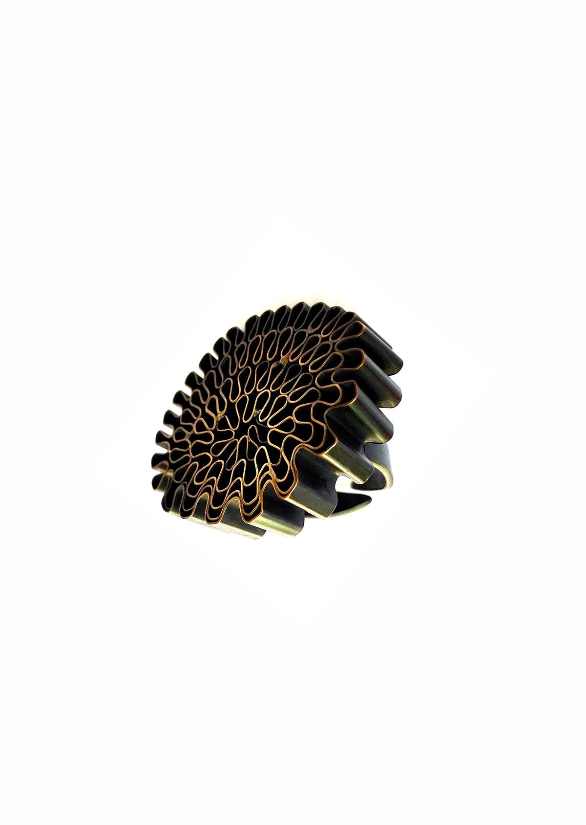 Anel Panal Bronze Oxidado
