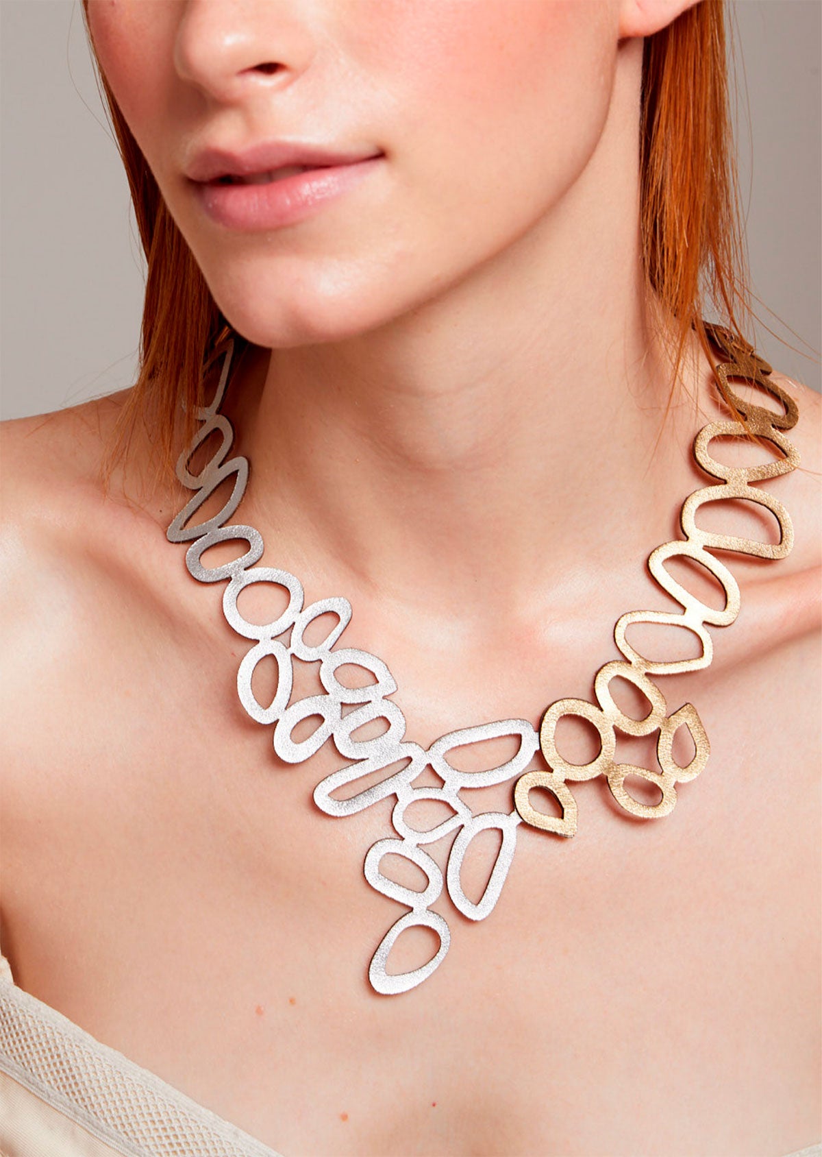 Colar Coral Ouro&Prata