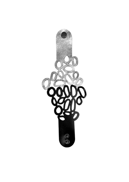 Bracelete Coral Preto&Prata